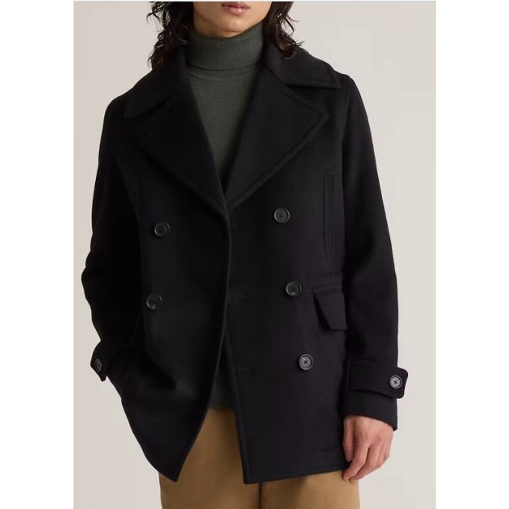 New! Quince Men’s Italian Luxury Wool Overcoat Size L Cadet Blue MSRP $180 #104